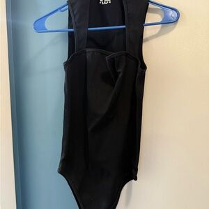 Black Ribbed Bodysuit